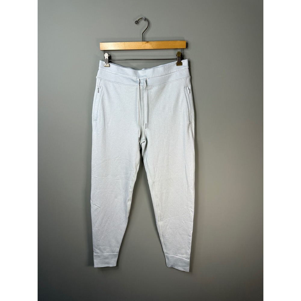 Lululemon Engineered Knit Jogger Womens 8 Blue Waffle Merino Wool Blend